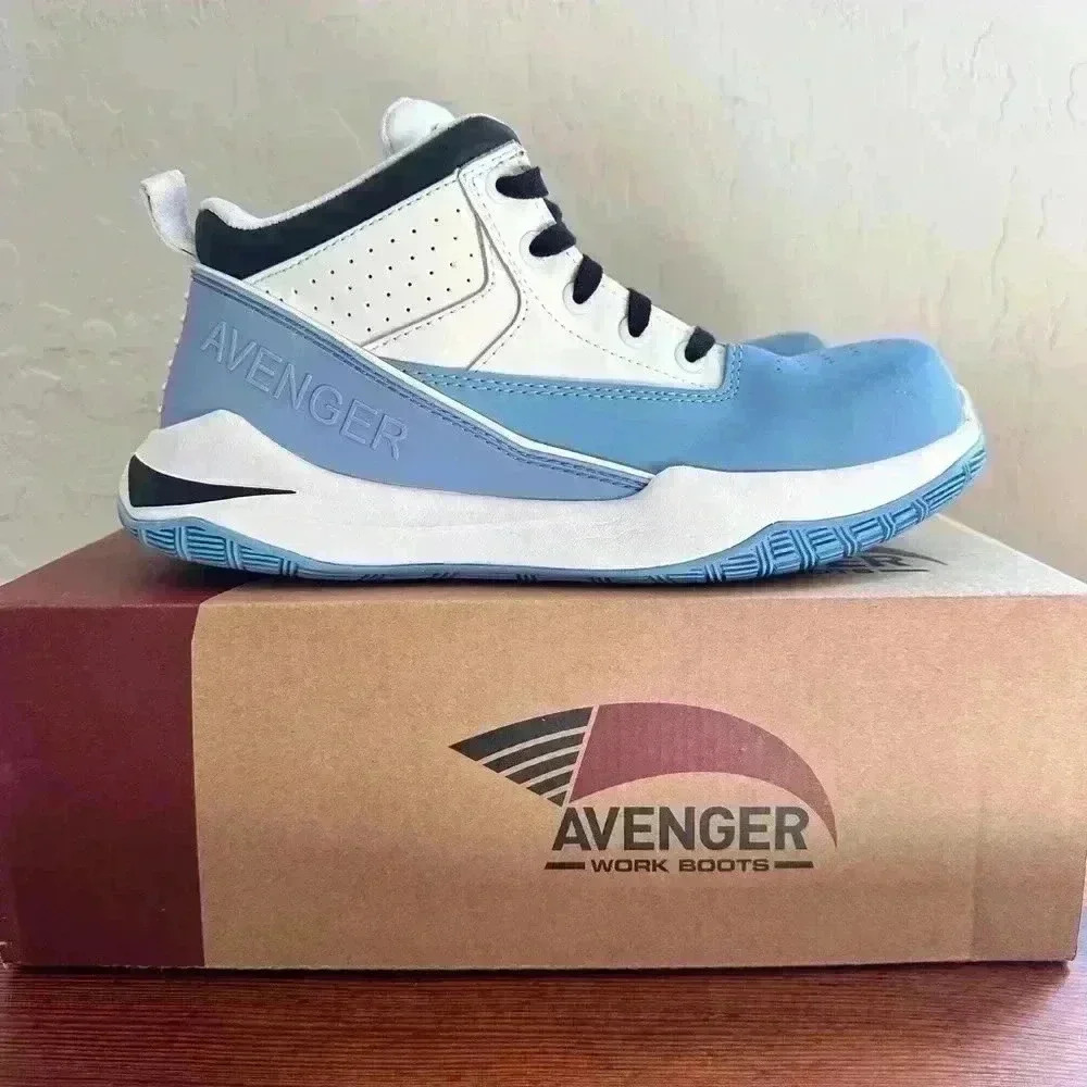 Avenger Work Boots Reaction Mid CN A811 Men's Size 8.5 White Blue Black